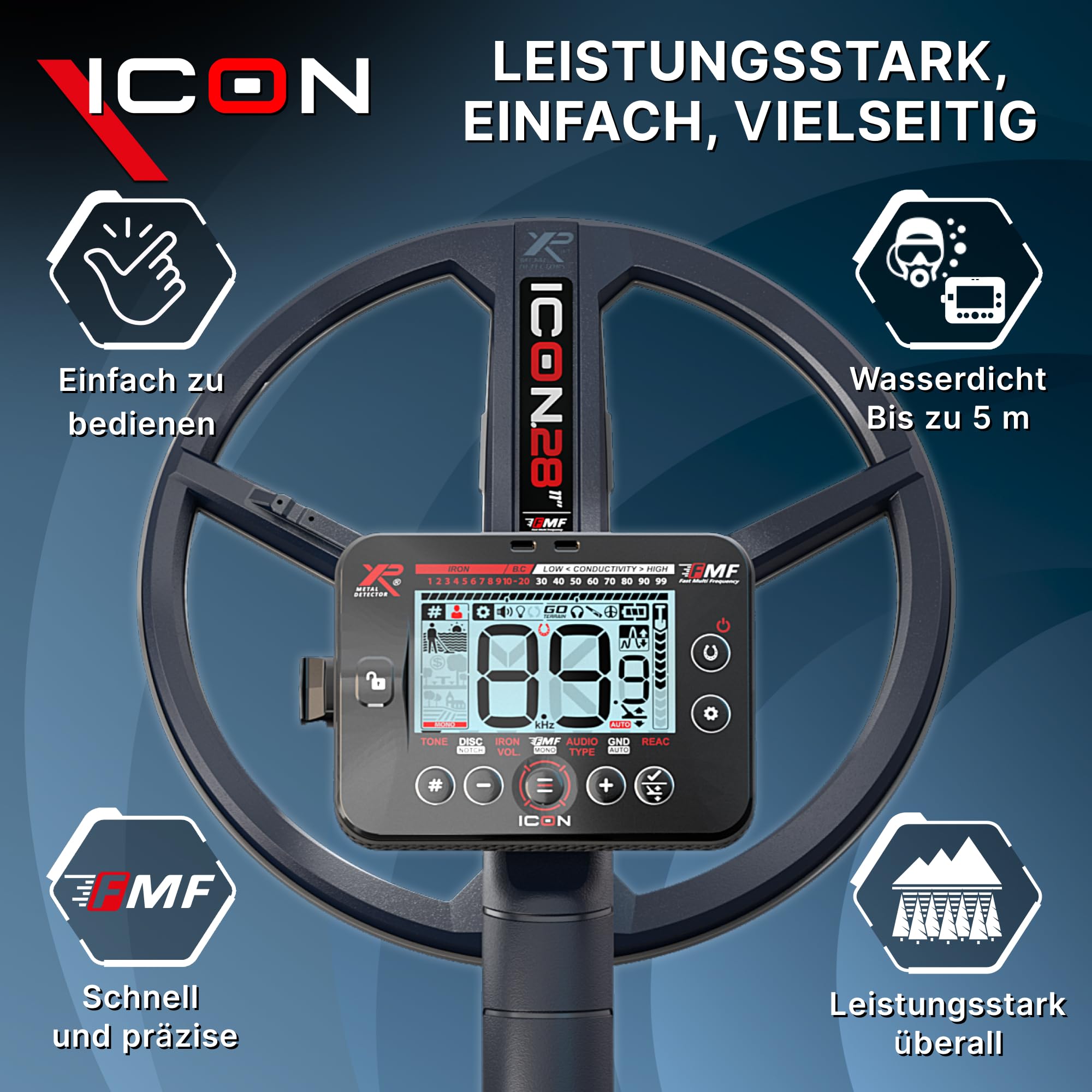 xp-metal-detectors-icon-28fmfrc-multifrequenz-metalldetektor-mit-28-cm-fmf-spule image 2