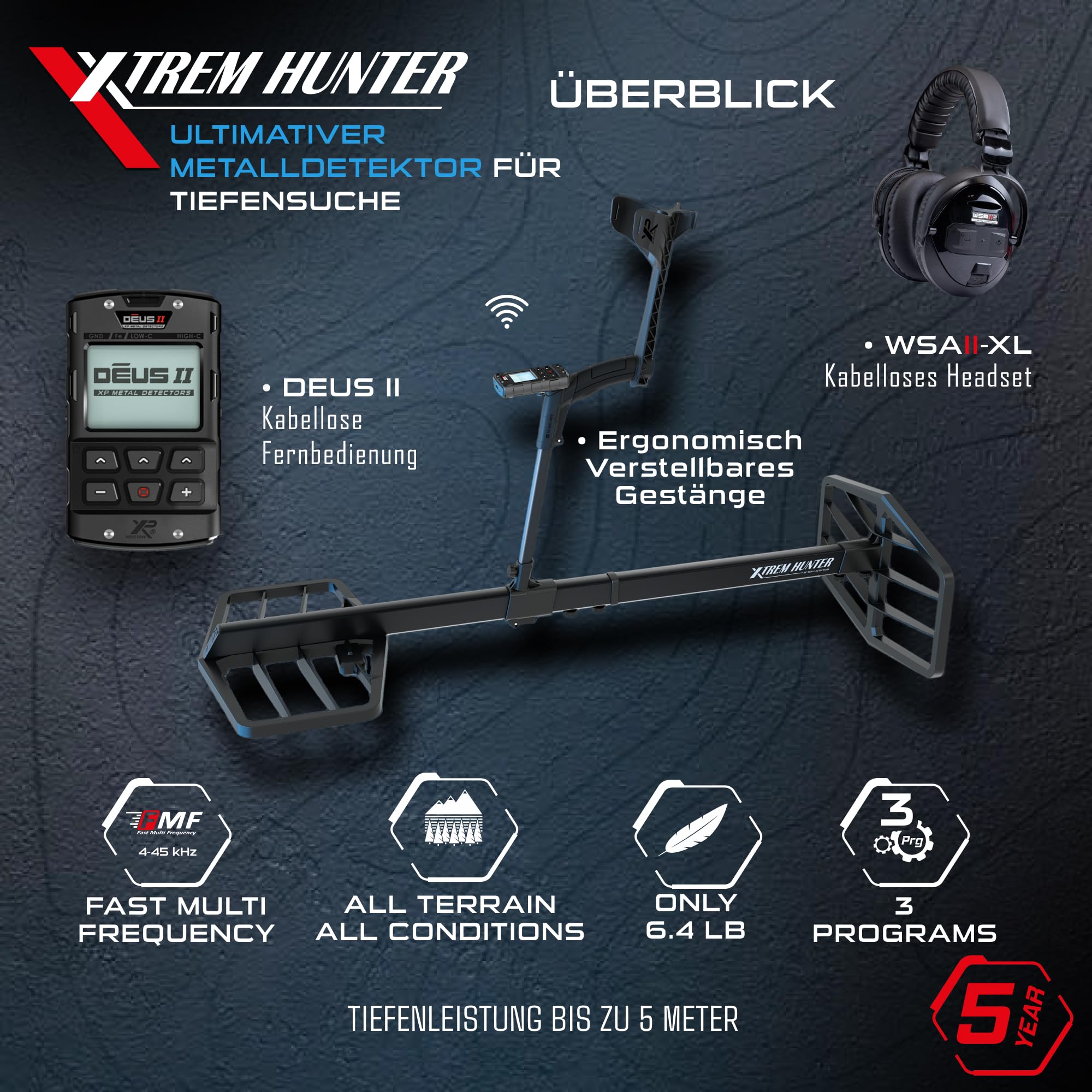 xp-metal-detectors-xtrem-hunter-tiefensuch-detektor-fmf-2-box-bis-5-m-tiefe-mit- image 2