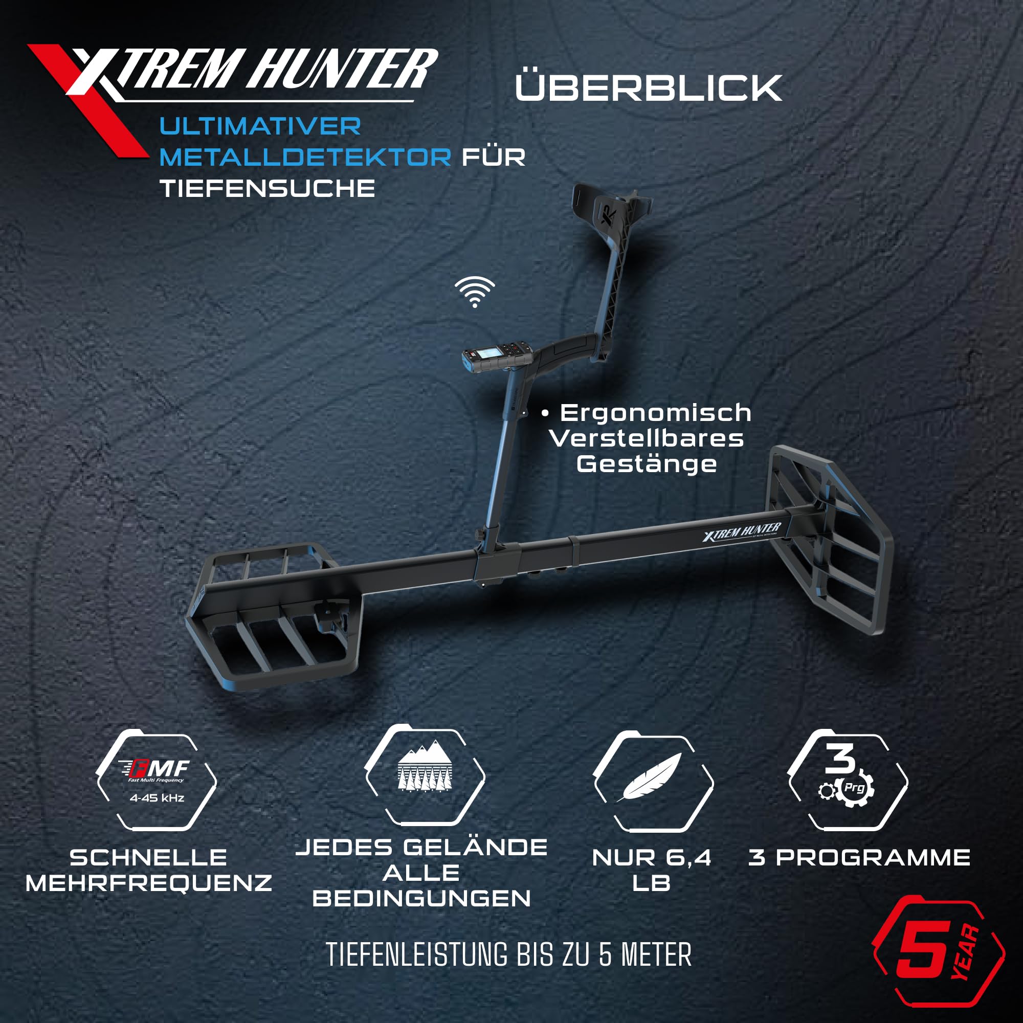 xp-metal-detectors-xtrem-hunter-xtr-115-tiefsuch-metalldetektor-mit-fmf-xtr115tx image 2