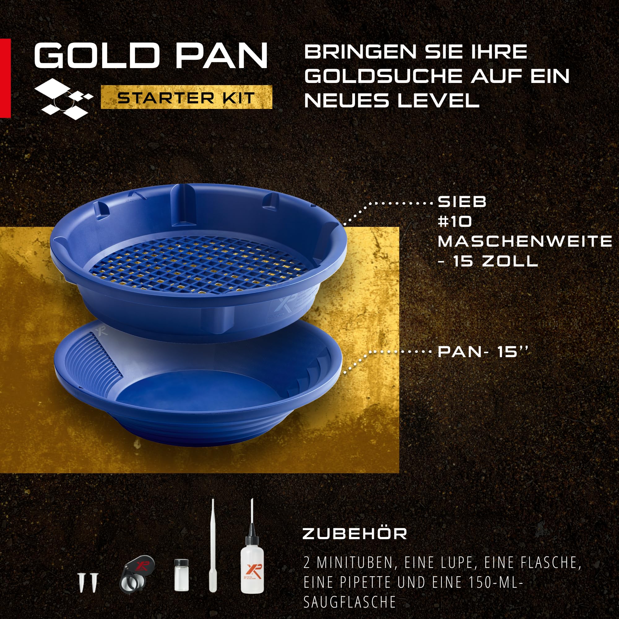 xp-metal-detectors-gp-starter-kit-goldpfanne-15-zoll-starter-set image 2